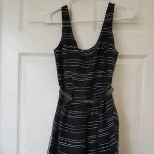 Black and white sleeveless dress